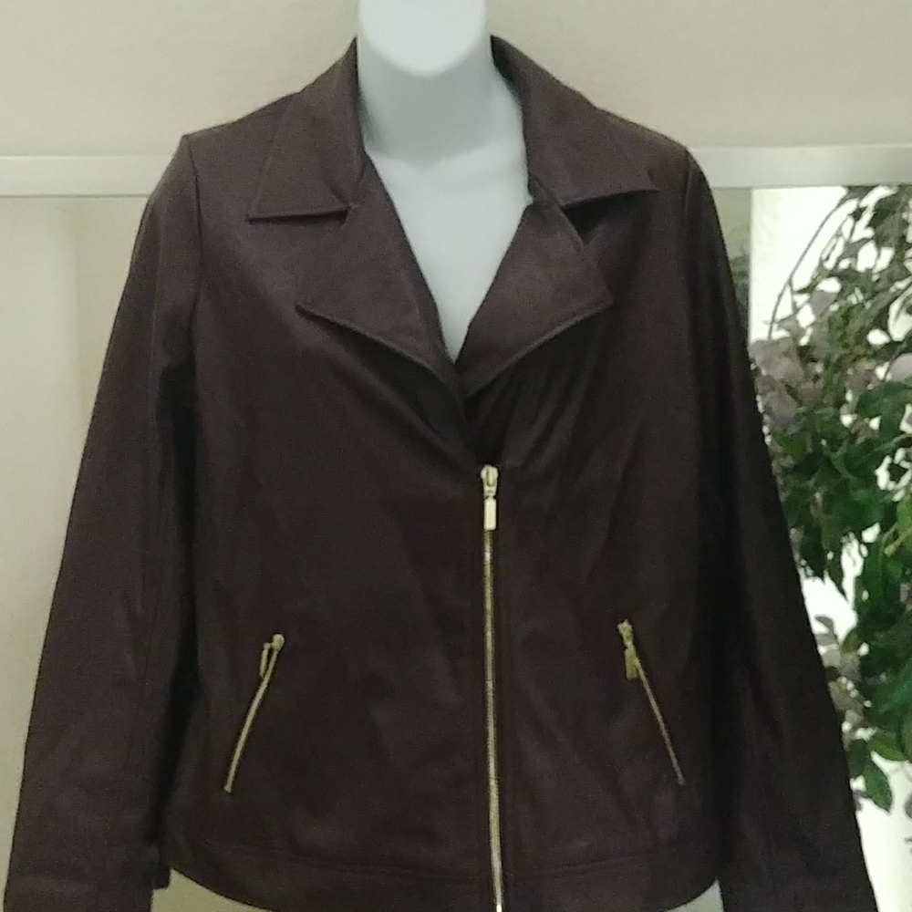 Chico's Plum Leather Jacket